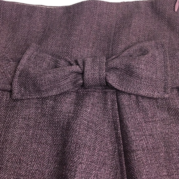Necessary Objects Womens Size Small Bell Mini Skirt Plum Purple Bow Side Zip - Picture 1 of 10